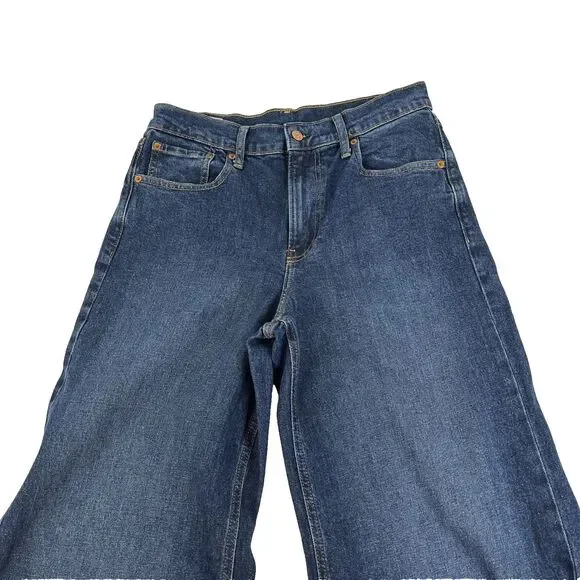 Women’s Gap High Rise Stride Wide Leg Denim Jeans Size 28 6 Short - Picture 2 of 10